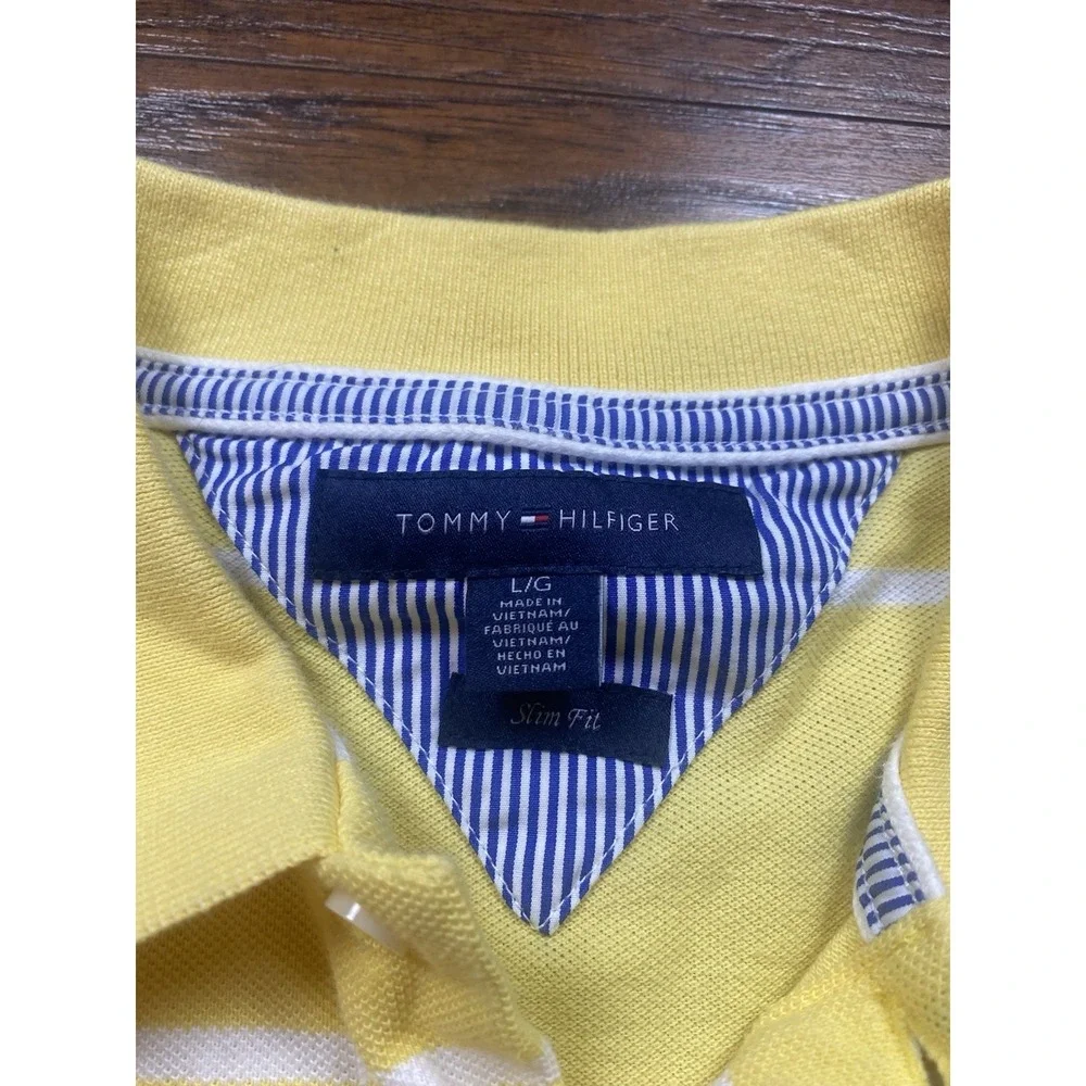 TOMMY HILFIGER Men Polo Neck T-Shirt Size Large